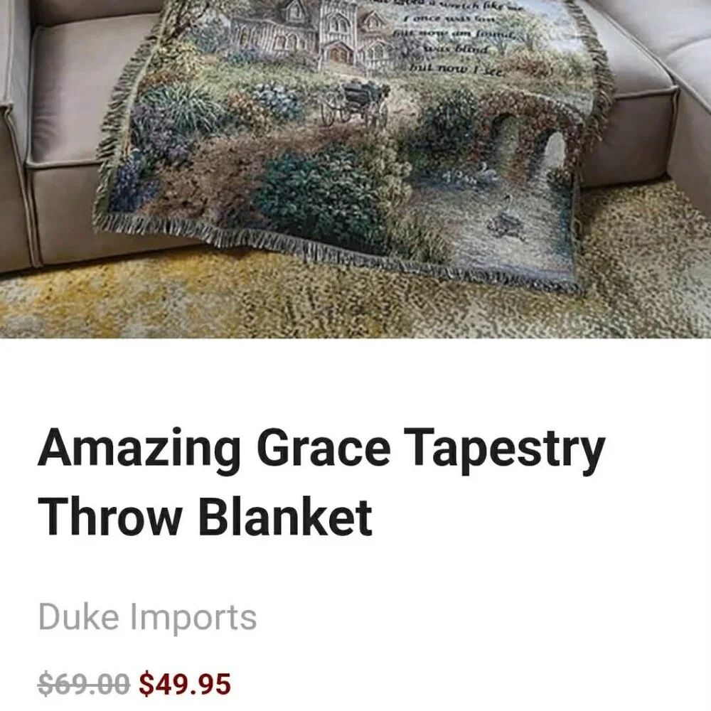 Amazing Grace Cardinals Church Tapestry Sofa or Wall Throw 50